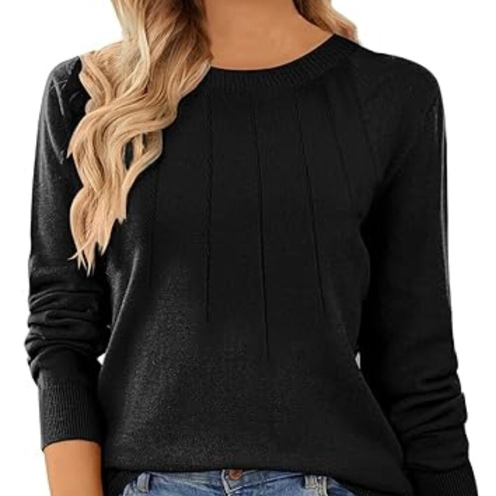 SHEWIN Womens Sweater Casual Crewneck Long Sleeve Lightweight Knit Pullover XL